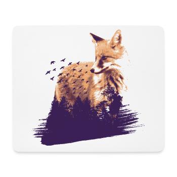 Fox nature art gift forest bird - Mouse Pad (horizontal) - white - Front