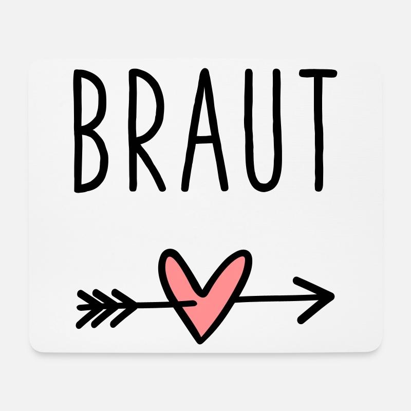 Braut Herz Amor Pfeil Junggesellenabschied - Mousepad (Querformat) - Weiß