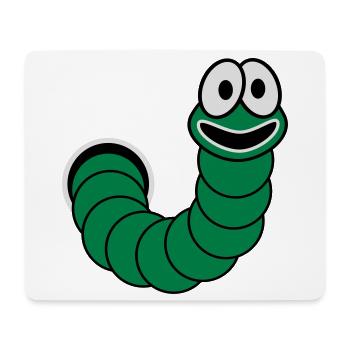 Wurm aus dem Loch Motiv - Mousepad (Querformat) - Weiß - Vorne