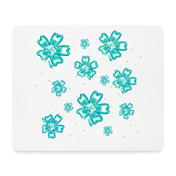 Neonblüten, Outlines - Mousepad (Querformat) - Weiß - Vorne