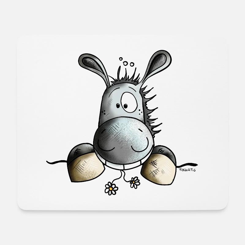 Mignon Âne - Tapis de souris (format paysage) - blanc
