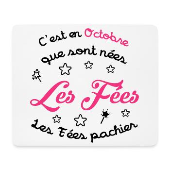 Fée / Fille / Reine / Naissance / Bébé / Octobre - Mouse Pad (horizontal) - white - Front