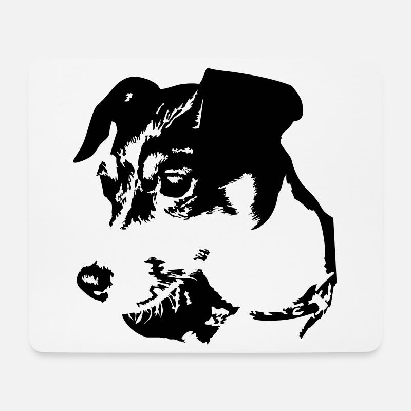 Jack Russell Terrier Kopf - Mousepad (Querformat) - Weiß
