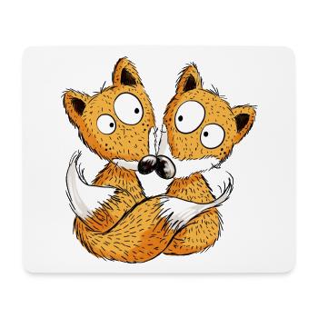 Fuchs Partner - Füchse - Team - Freundschaft - Mousepad (Querformat) - Weiß - Vorne
