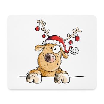 Weihnachtliches Rentier - Rentiere - Geschenk - Mousepad (Querformat) - Weiß - Vorne