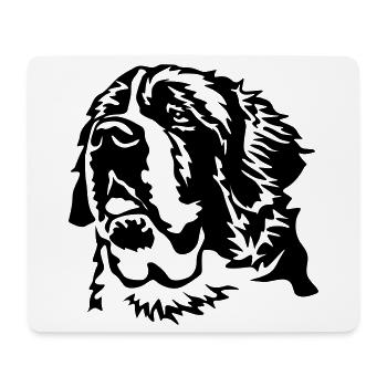 Tête de Saint Bernard - Tapis de souris (format paysage) - blanc - Devant