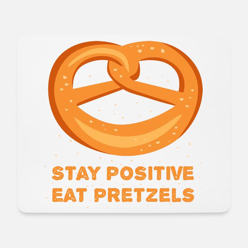 Restez positif, mangez des bretzels! bretzel positif disant - Tapis de souris (format paysage) - blanc