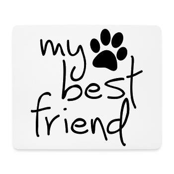 Slagon mon meilleur ami, j'aime mon chien ou mon chat - Tapis de souris (format paysage) - blanc - Devant