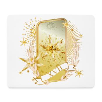 gold schimmernde Tarot Karte mit dem Stern Symbol - Mousepad (Querformat) - Weiß - Vorne