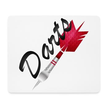 einzelner roter Dartpfeil mit Darts Typografie - Mousepad (Querformat) - Weiß - Vorne