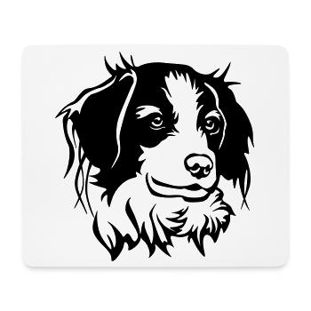 Tête de Kooikerhondje - Tapis de souris (format paysage) - blanc - Devant