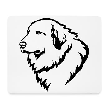 Tête de chien de montagne des Pyrénées - Tapis de souris (format paysage) - blanc - Devant