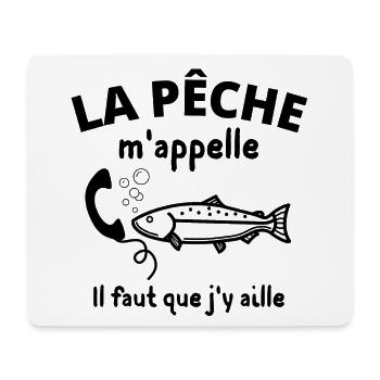 pêche, pêcheur, fan de pêche - Tapis de souris (format paysage) - blanc - Devant
