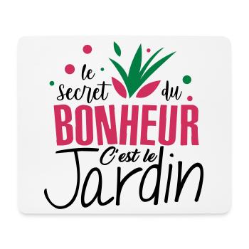 Le bonheur c'est le jardin ! amour du jardin - Tapis de souris (format paysage) - blanc - Devant