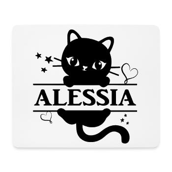 t-shirt chat Alessia t-shirt idée cadeau - Tapis de souris (format paysage) - blanc - Devant
