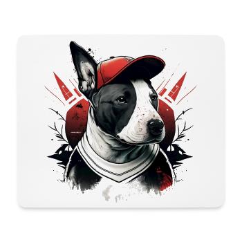 Bull Terrier Street Art Casquette - Tapis de souris (format paysage) - blanc - Devant