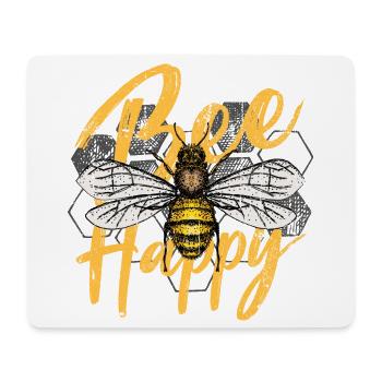 Bee Happy Illustration - Mouse Pad (horizontal) - white - Front