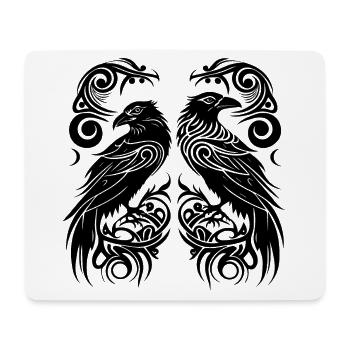 Odins Raben Hugin und Munin Tribal Tattoo Wikinger - Mousepad (Querformat) - Weiß - Vorne