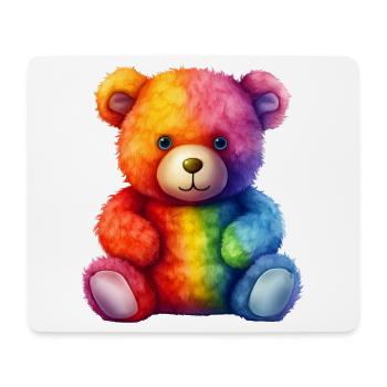 Rainbow Plush Bear Hug - Mouse Pad (horizontal) - white - Front