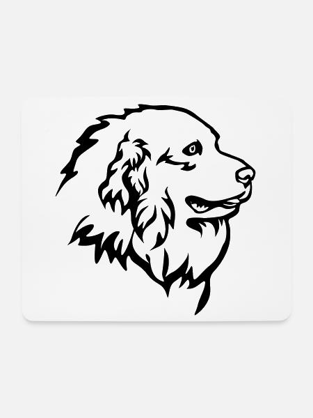 Pyrenäenberghund Kopf "Black Edition" - Mousepad (Querformat) - Weiß