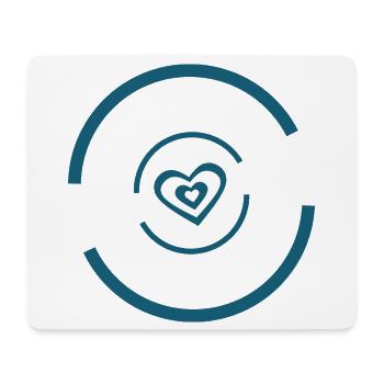 blue heart valentine's day - Mouse Pad (horizontal) - white - Front