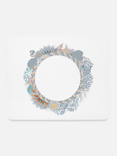 maritimer Pastell Rahmen in Korallenriff Optik - Mousepad (Querformat) - Weiß