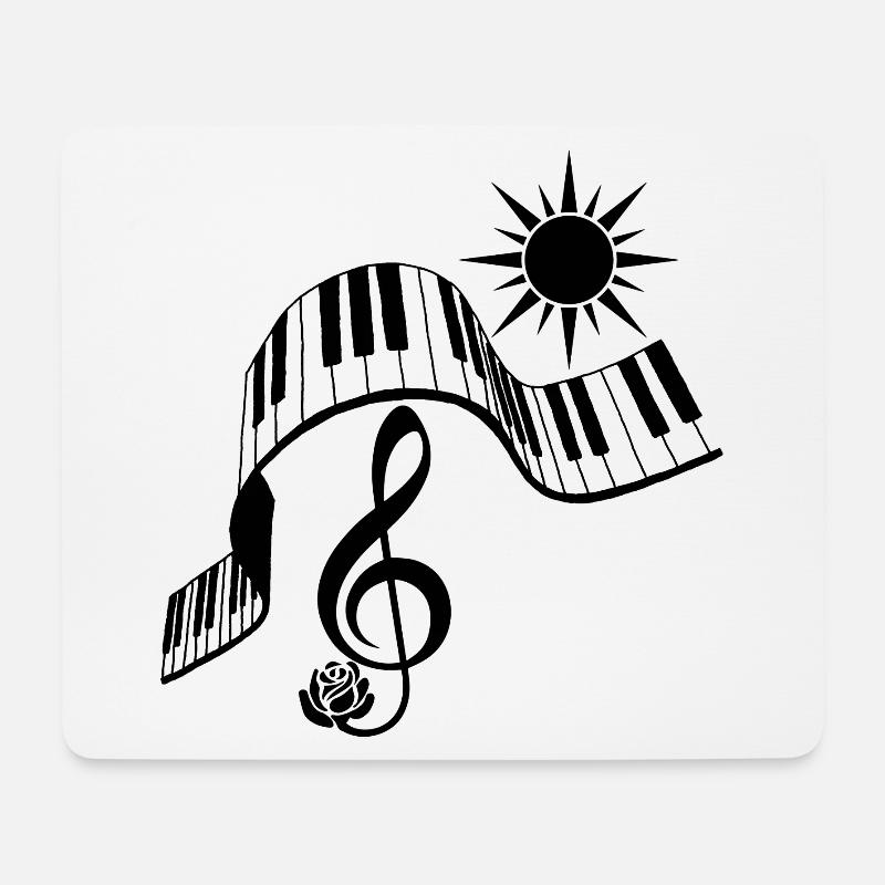 Musikalische Landschaft - Mousepad (Querformat) - Weiß