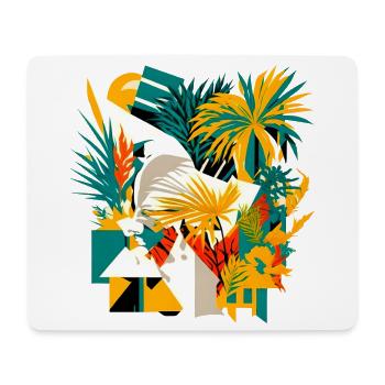 Palmiers et fleurs d’un point de vue cubique - Tapis de souris (format paysage) - blanc - Devant