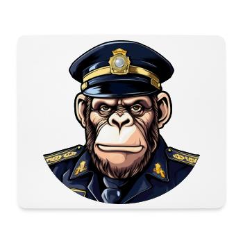 Policier chimpanzé - Tapis de souris (format paysage) - blanc - Devant