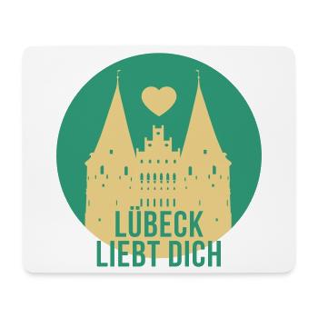 Lübeck liebt dich - Mousepad (Querformat) - Weiß - Vorne