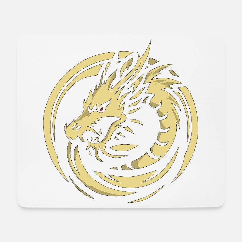 Dragon Emblem - Mousepad (Querformat) - Weiß
