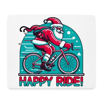 Happy Ride Chrsitmas St. Nicholas on the road bike - Mouse Pad (horizontal) - white - Front