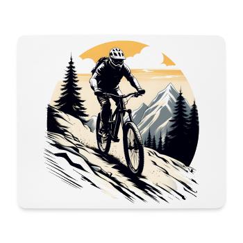 vététiste, vélo, montagnes, de plein air, sport - Tapis de souris (format paysage) - blanc - Devant