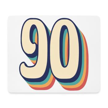 Vintage Retro T-Shirt Number 90 Ninety - Mouse Pad (horizontal) - white - Front