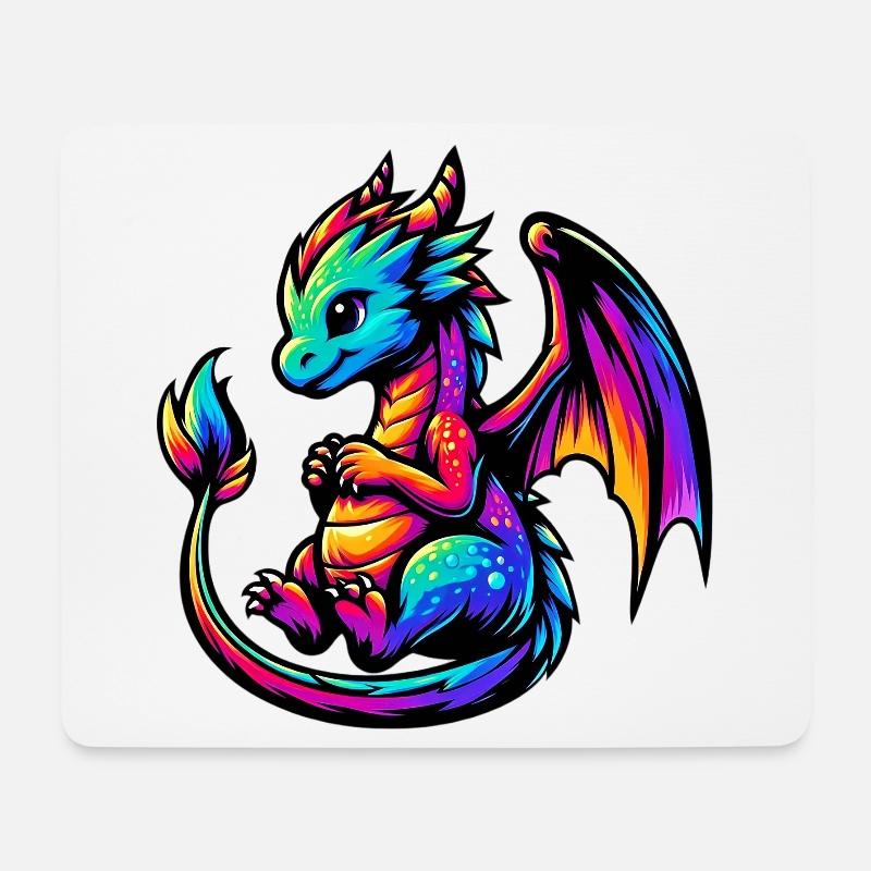 Baby-Drache - Mousepad (Querformat) - Weiß