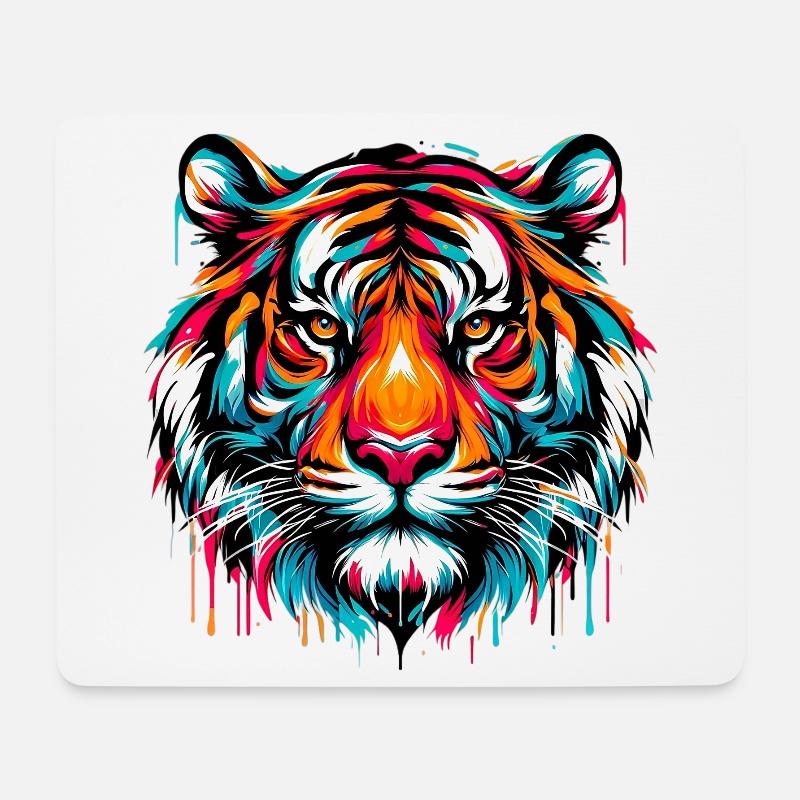 Tiger - Mousepad (Querformat) - Weiß