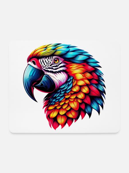 Papagei - Mousepad (Querformat) - Weiß