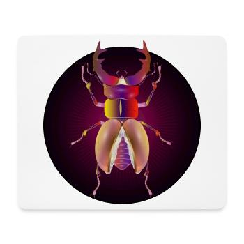 leuchtender Hirschkäfer in rötlichen Farben - Mousepad (Querformat) - Weiß - Vorne