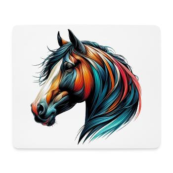 Cheval - Tapis de souris (format paysage) - blanc - Devant