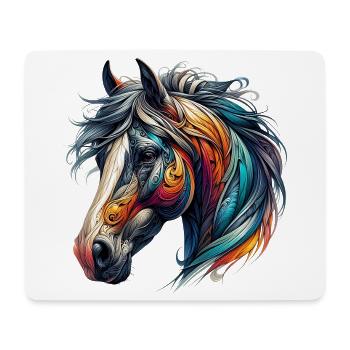 Cheval - Tapis de souris (format paysage) - blanc - Devant