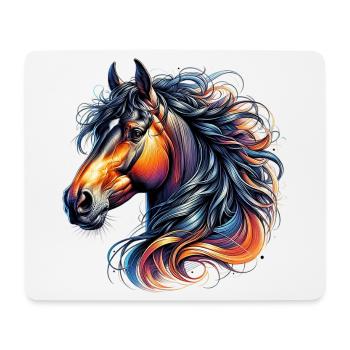 Pferd - Mousepad (Querformat) - Weiß - Vorne