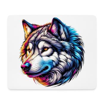Loup - Tapis de souris (format paysage) - blanc - Devant