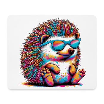 Igel mit Sonnenbrille - Mousepad (Querformat) - Weiß - Vorne