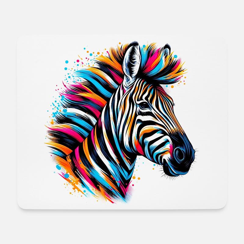 Zebra - Mousepad (Querformat) - Weiß
