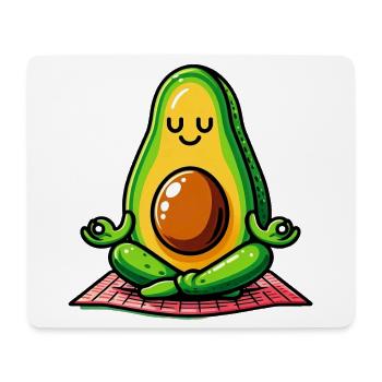 Avocado in Meditation - Mousepad (Querformat) - Weiß - Vorne