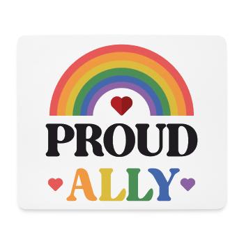 LGBTQ Pride Month - Proud Ally - Mouse Pad (horizontal) - white - Front