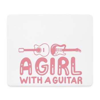 Gitarristin Gitarre - Mousepad (Querformat) - Weiß - Vorne
