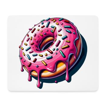Ein Donut mit bunten Streuseln und rosa Glasur - Mousepad (Querformat) - Weiß - Vorne