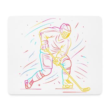Eishockeyspieler Line Art - Mousepad (Querformat) - Weiß - Vorne