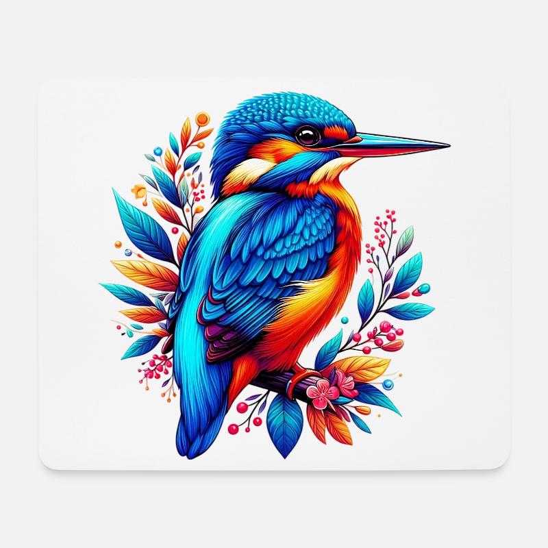 Eisvogel - Mousepad (Querformat) - Weiß